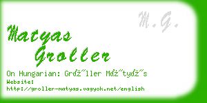 matyas groller business card